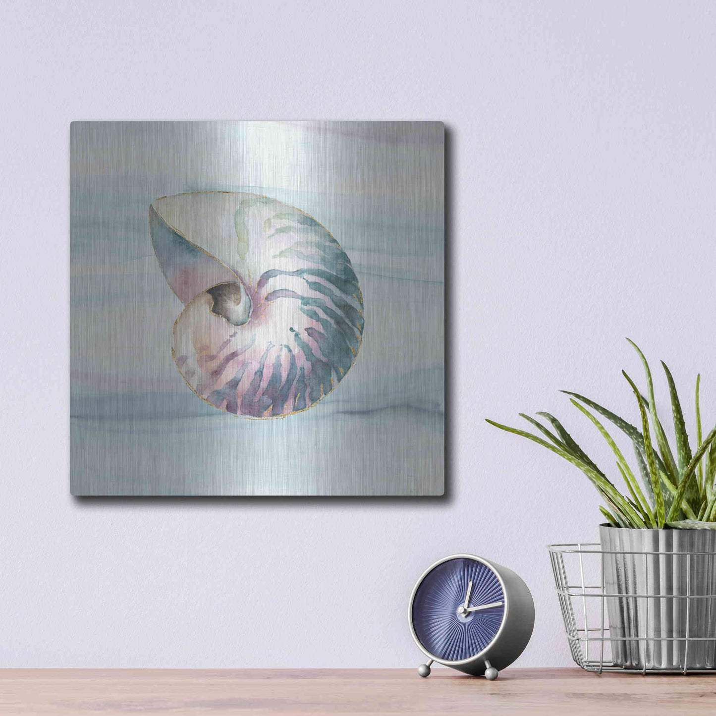 Luxe Metal Art 'Ocean Dream V' by Lisa Audit, Metal Wall Art,,12x12