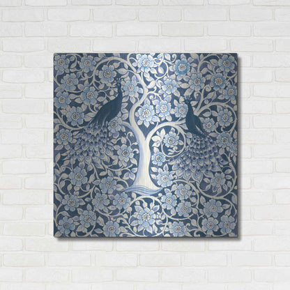 Luxe Metal Art 'Peacock Garden VII v2' by Miranda Thomas, Metal Wall Art,36x36