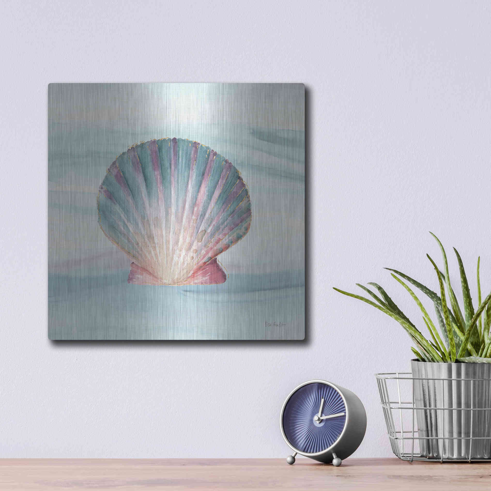 Luxe Metal Art 'Ocean Dream VI' by Lisa Audit, Metal Wall Art,,12x12