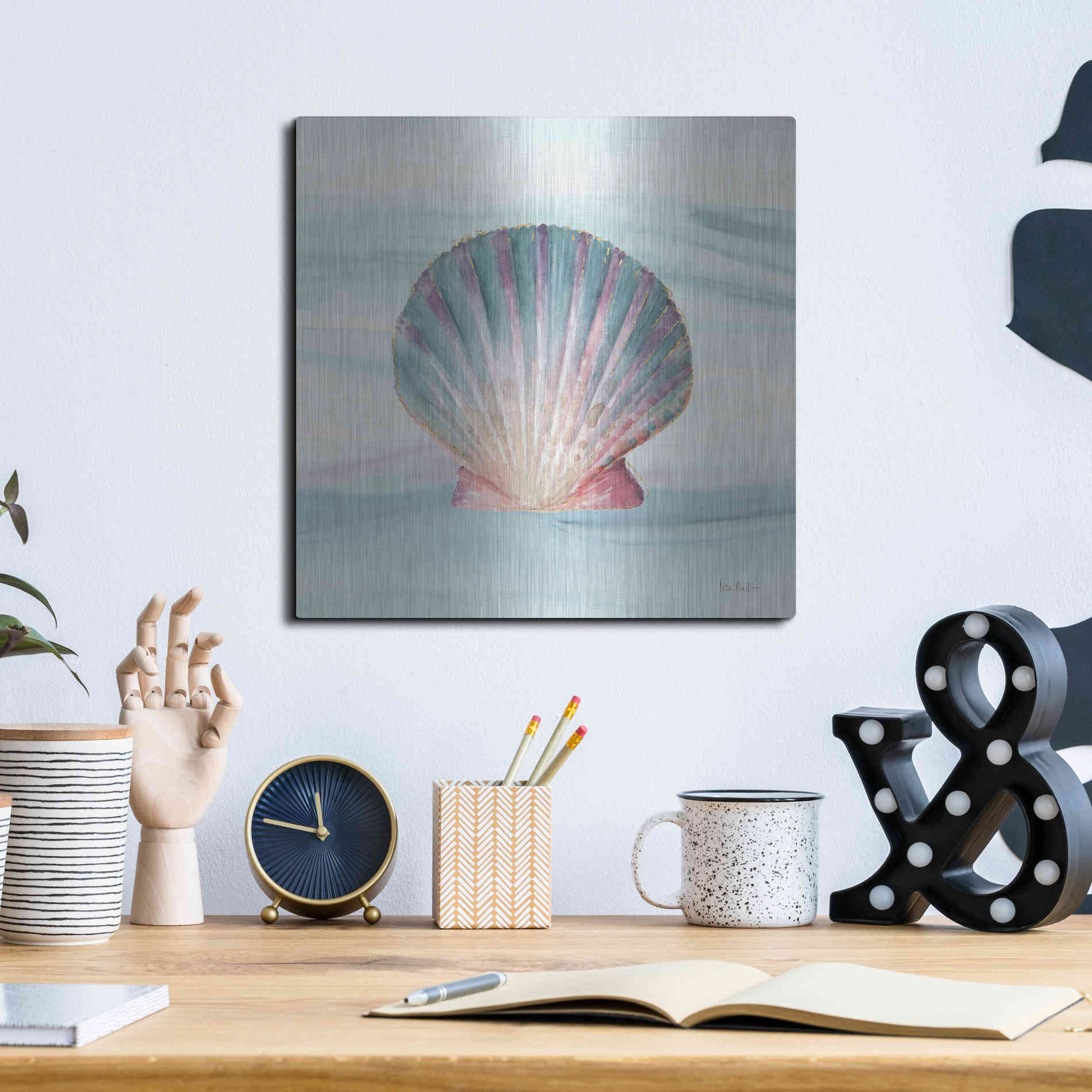 Luxe Metal Art 'Ocean Dream VI' by Lisa Audit, Metal Wall Art,,12x12