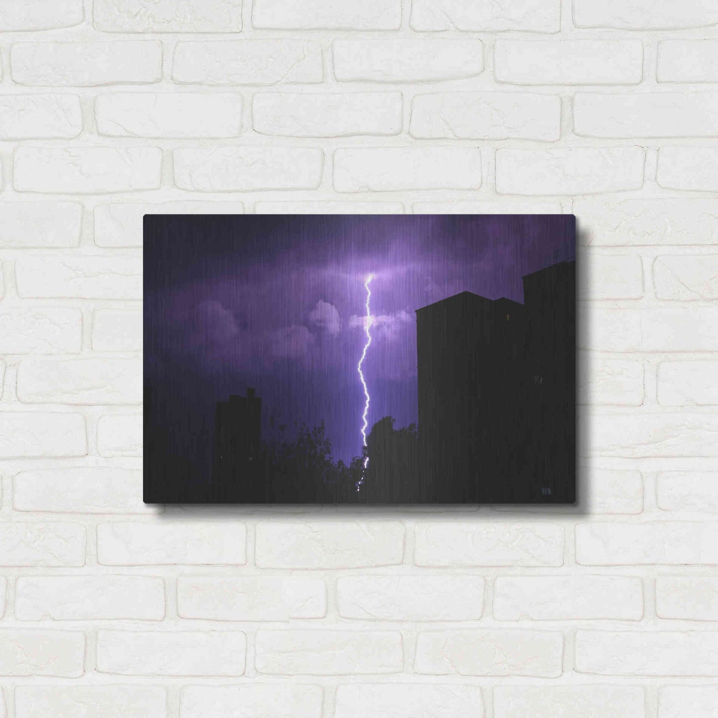 Luxe Metal Art 'Wisteria Sky' by Unknown Artist, Metal Wall Art,24x16