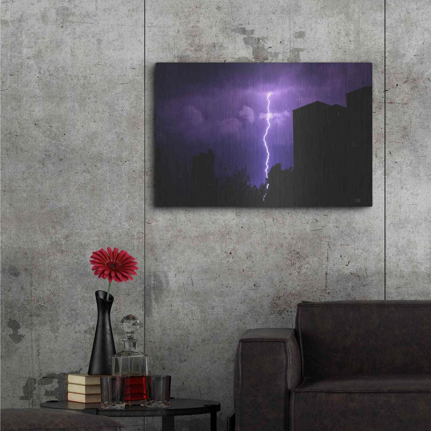 Luxe Metal Art 'Wisteria Sky' by Unknown Artist, Metal Wall Art,36x24