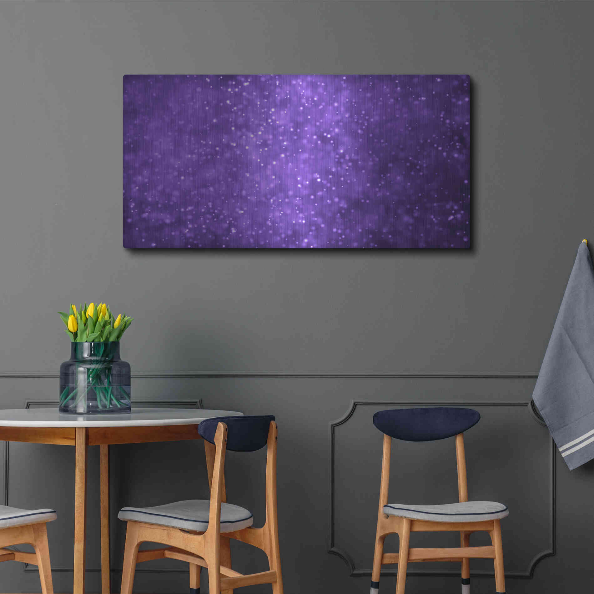 Luxe Metal Art 'Grape Soda' by Unknown Artist, Metal Wall Art,48x24