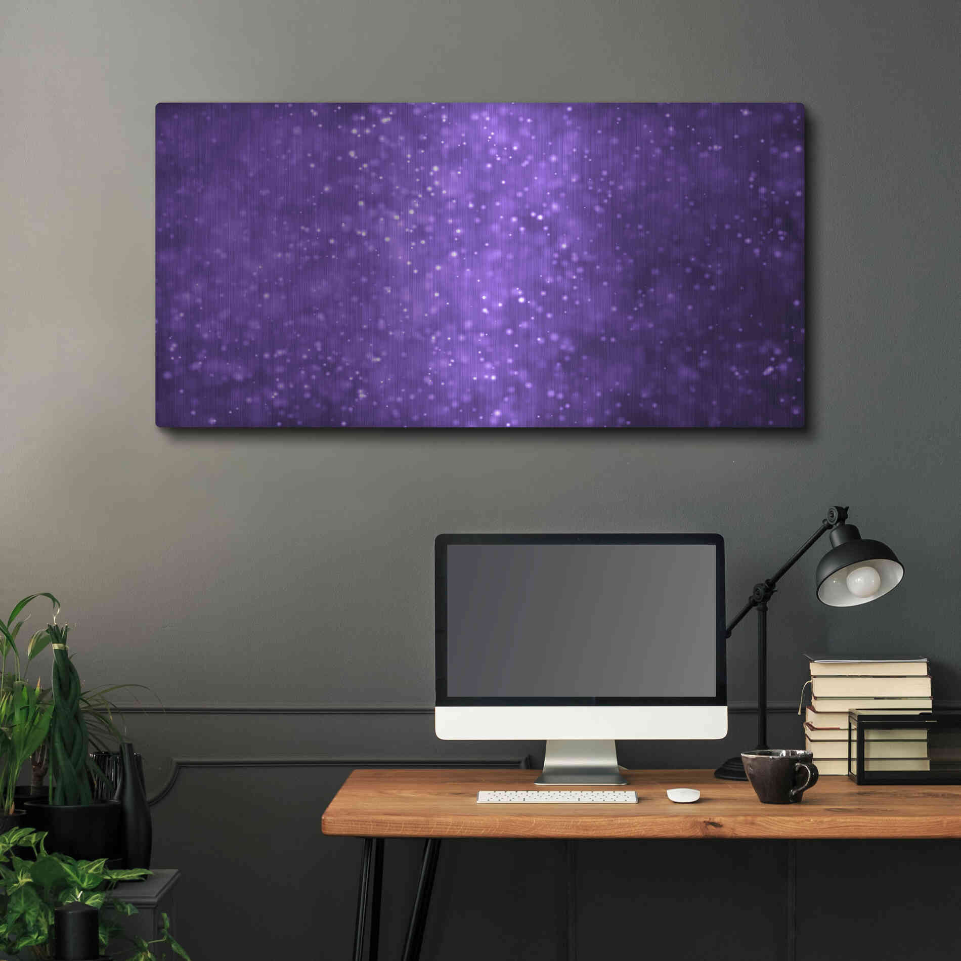 Luxe Metal Art 'Grape Soda' by Unknown Artist, Metal Wall Art,48x24