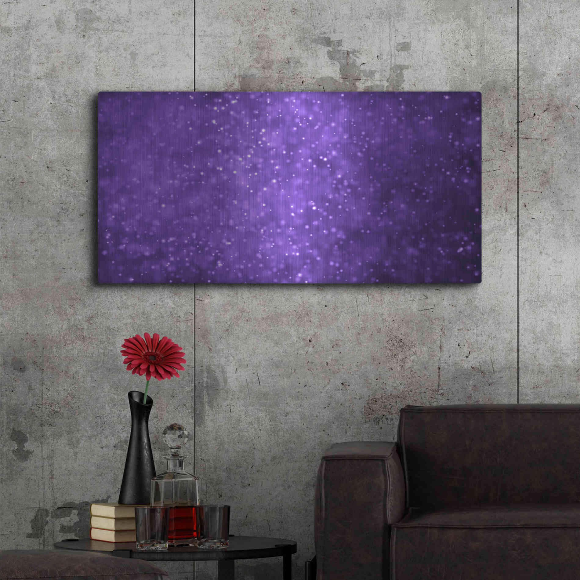 Luxe Metal Art 'Grape Soda' by Unknown Artist, Metal Wall Art,48x24