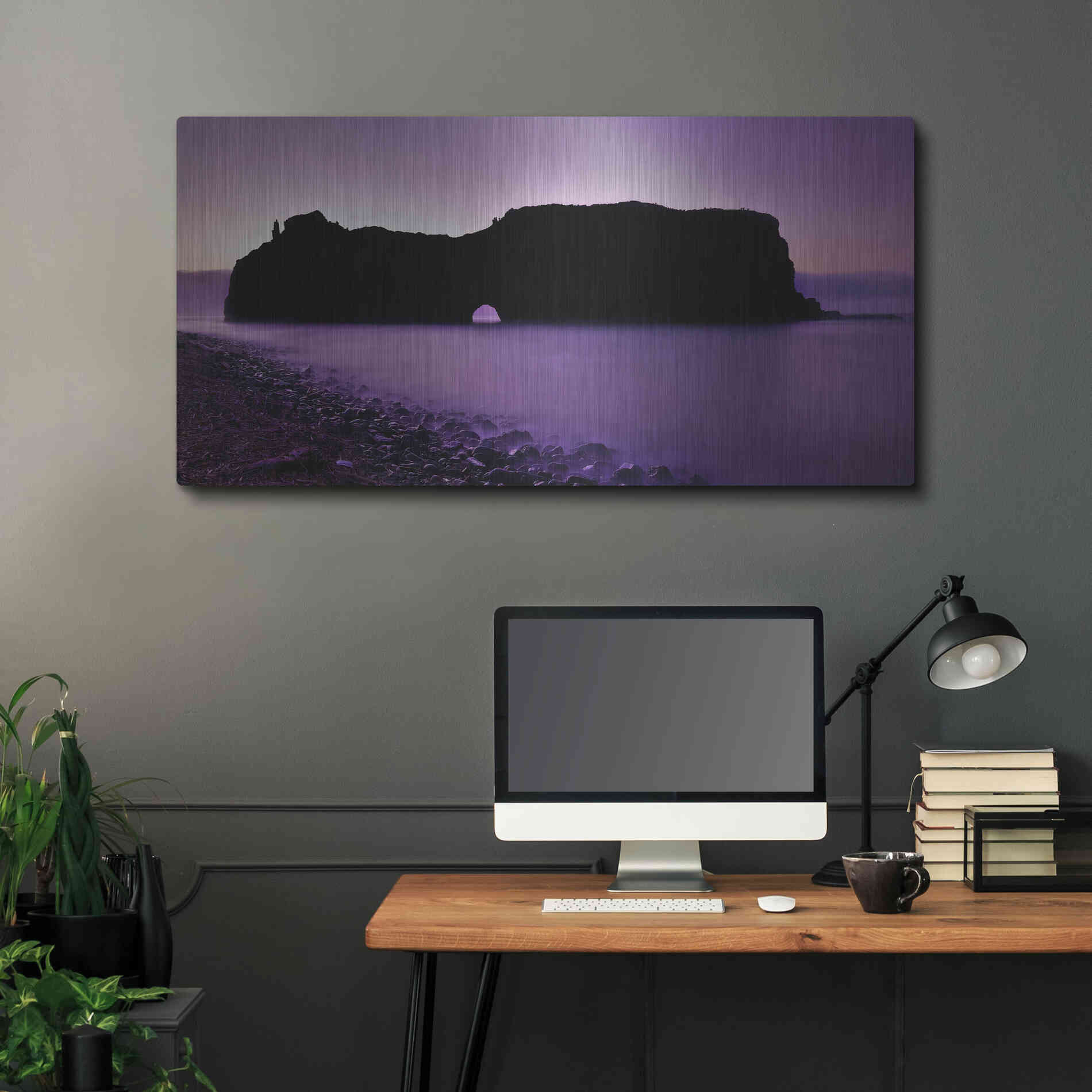 Luxe Metal Art 'Eminence Island' by Unknown Artist, Metal Wall Art,48x24