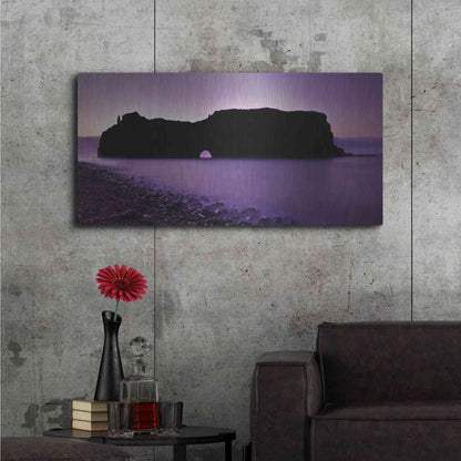 Luxe Metal Art 'Eminence Island' by Unknown Artist, Metal Wall Art,48x24