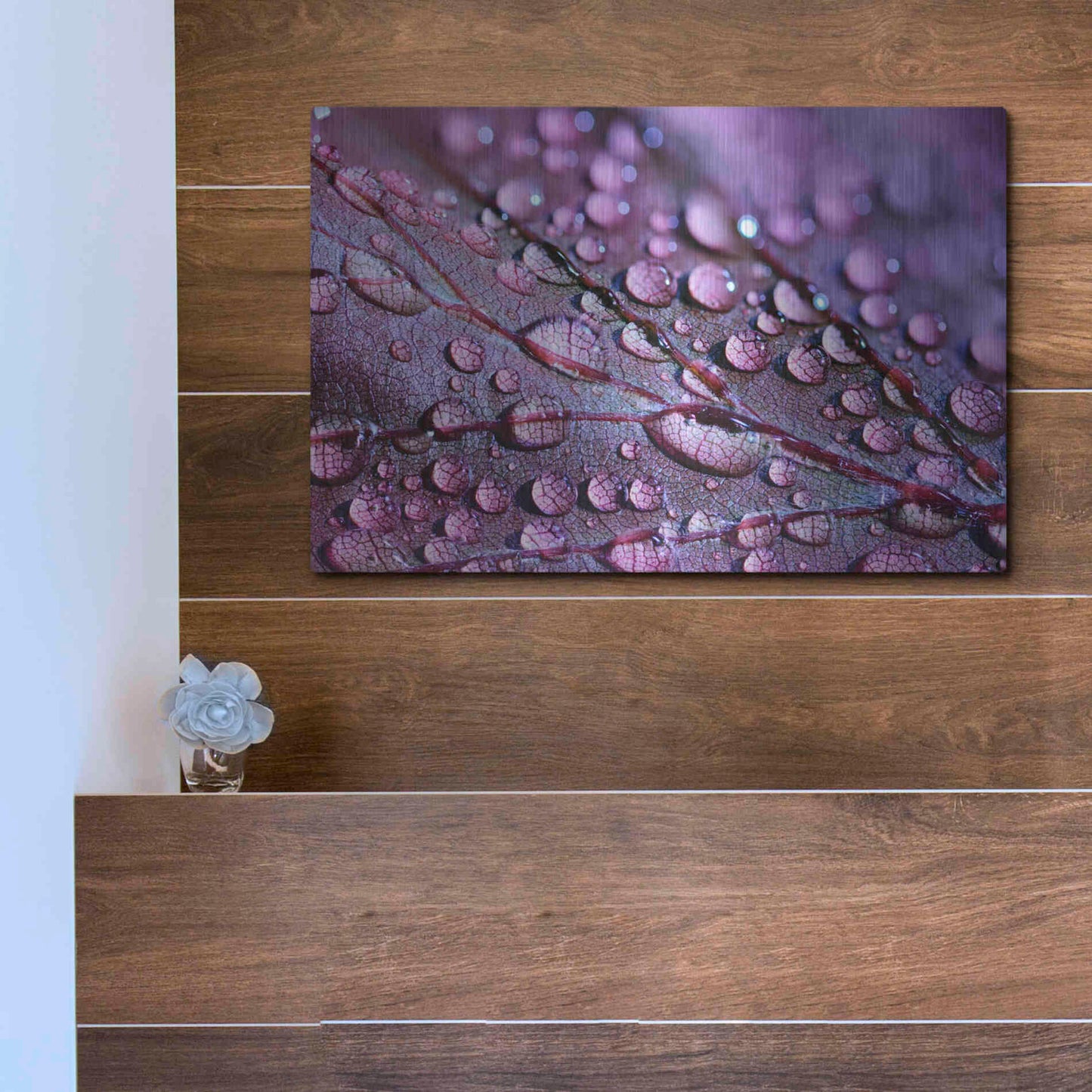 Luxe Metal Art 'Dewdrops' by Unknown Artist, Metal Wall Art,16x12