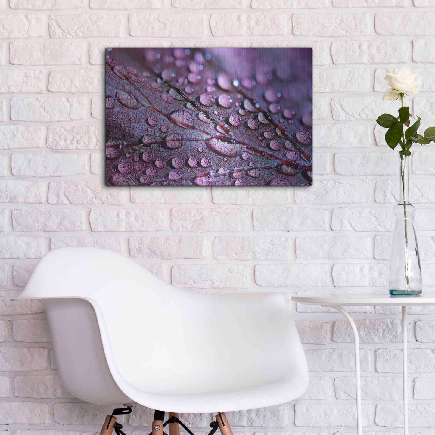 Luxe Metal Art 'Dewdrops' by Unknown Artist, Metal Wall Art,24x16