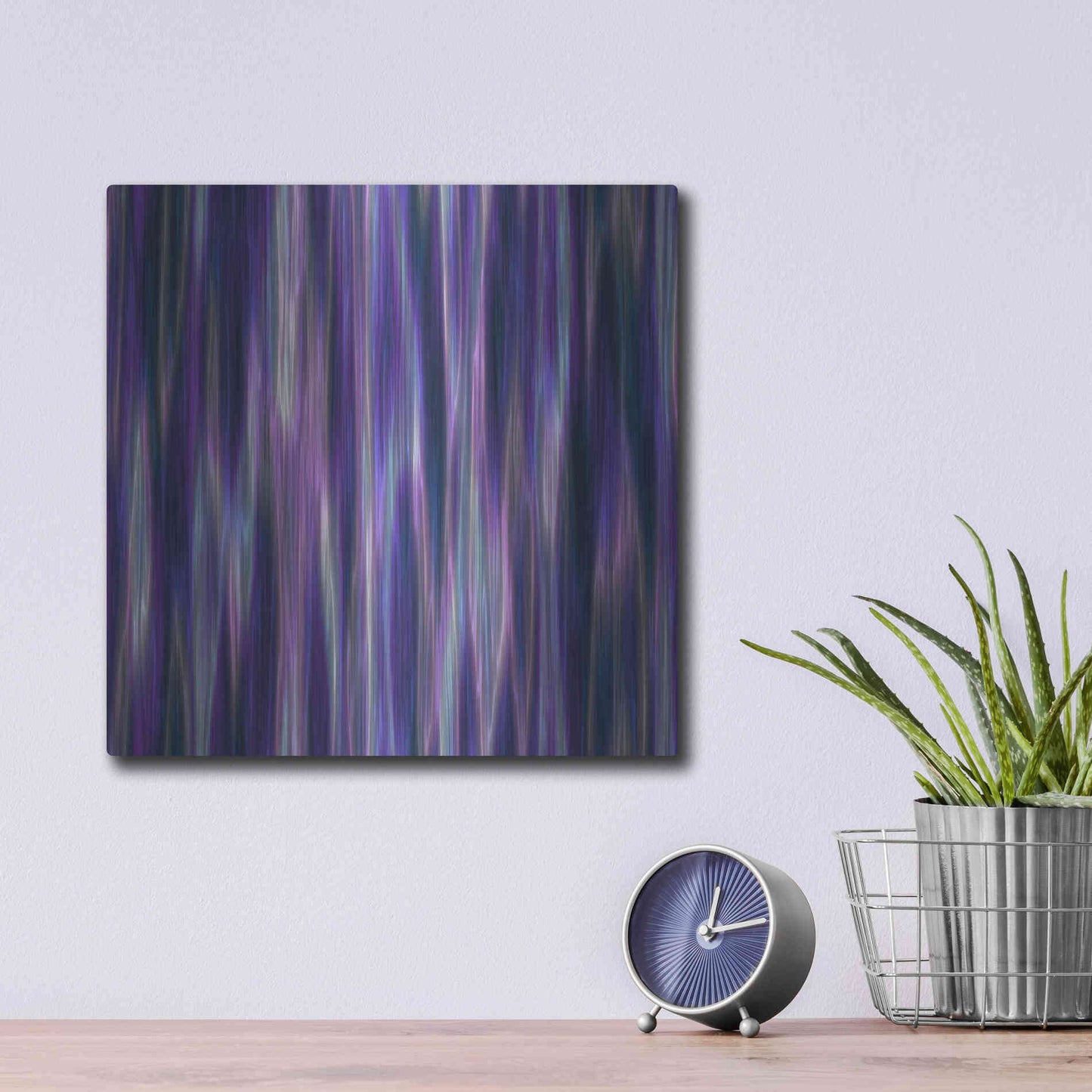 Luxe Metal Art 'Cyber Northern Lights' by Unknown Artist, Metal Wall Art,12x12