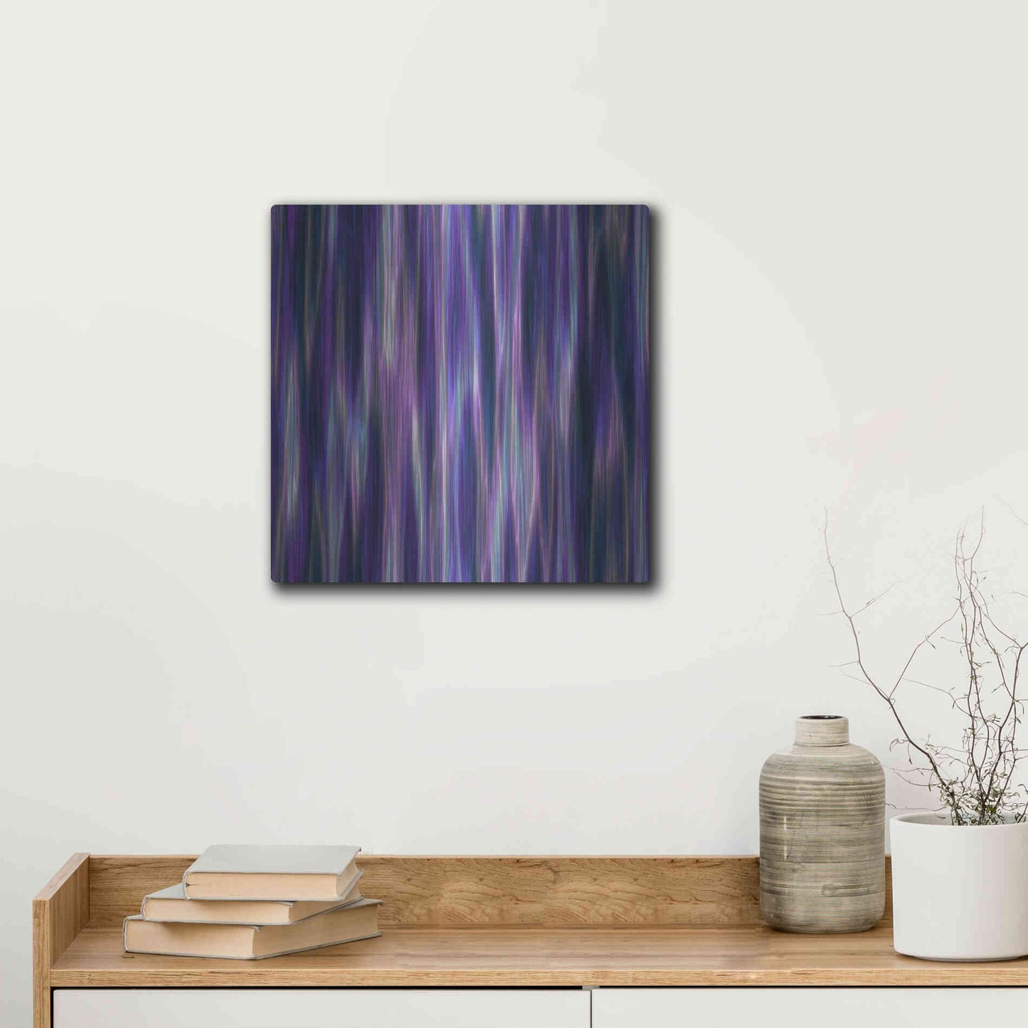 Luxe Metal Art 'Cyber Northern Lights' by Unknown Artist, Metal Wall Art,12x12