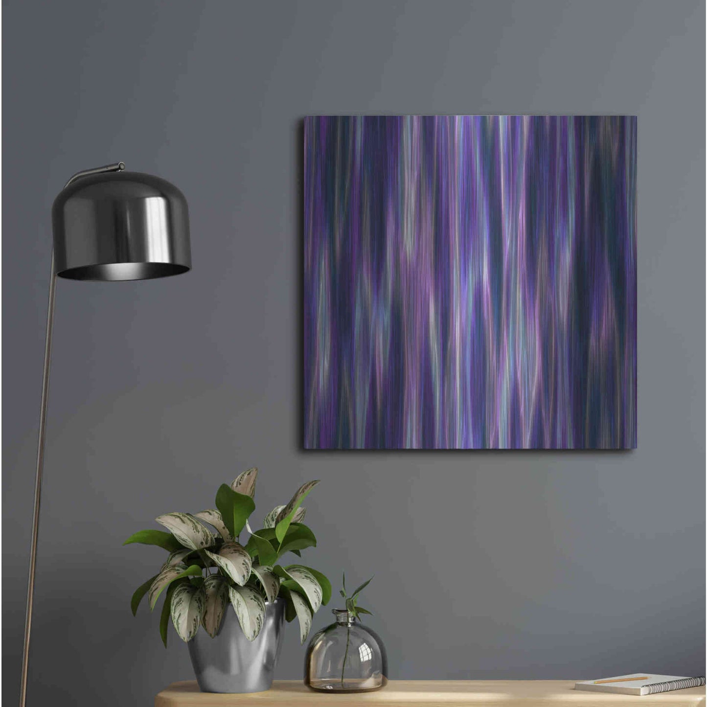 Luxe Metal Art 'Cyber Northern Lights' by Unknown Artist, Metal Wall Art,24x24