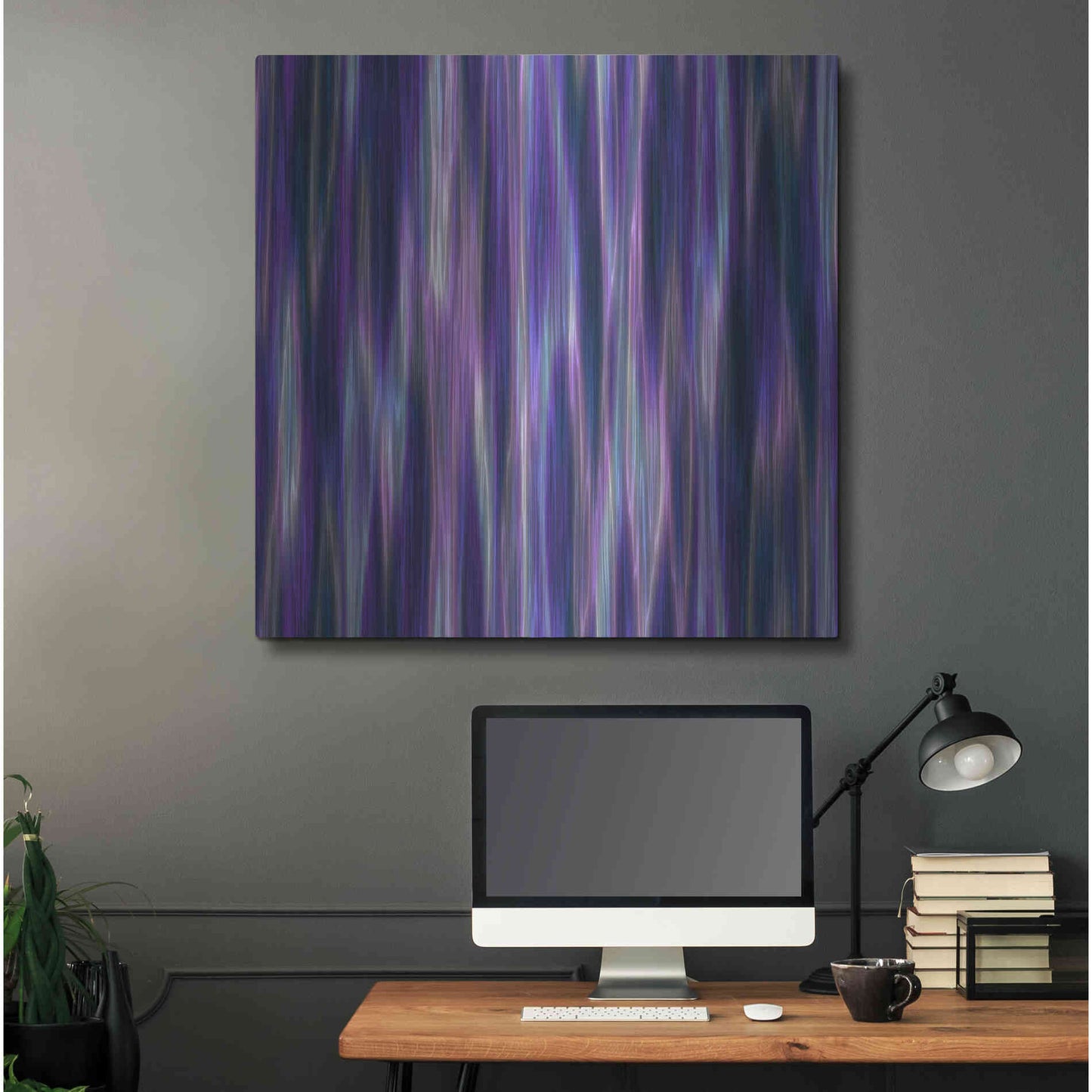 Luxe Metal Art 'Cyber Northern Lights' by Unknown Artist, Metal Wall Art,36x36