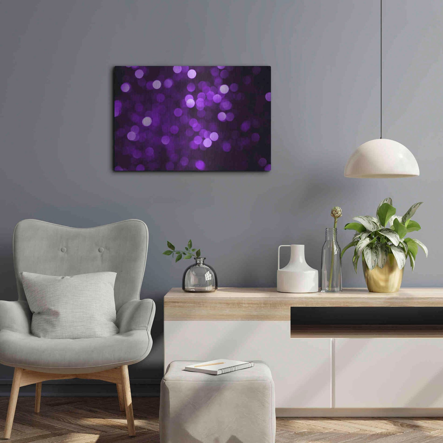 Luxe Metal Art 'Cyber Grapesh' by Unknown Artist, Metal Wall Art,24x16