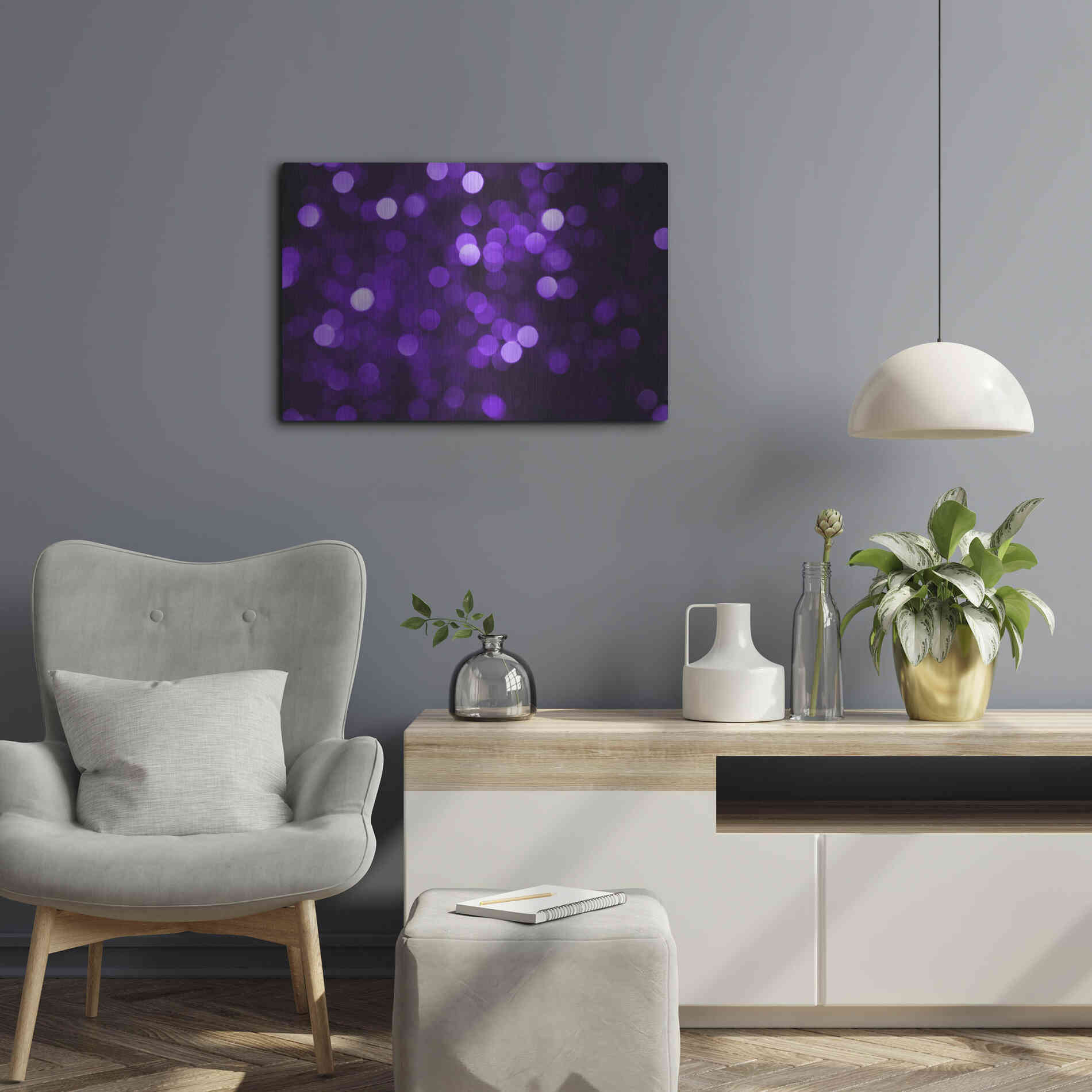 Luxe Metal Art 'Cyber Grapesh' by Unknown Artist, Metal Wall Art,24x16