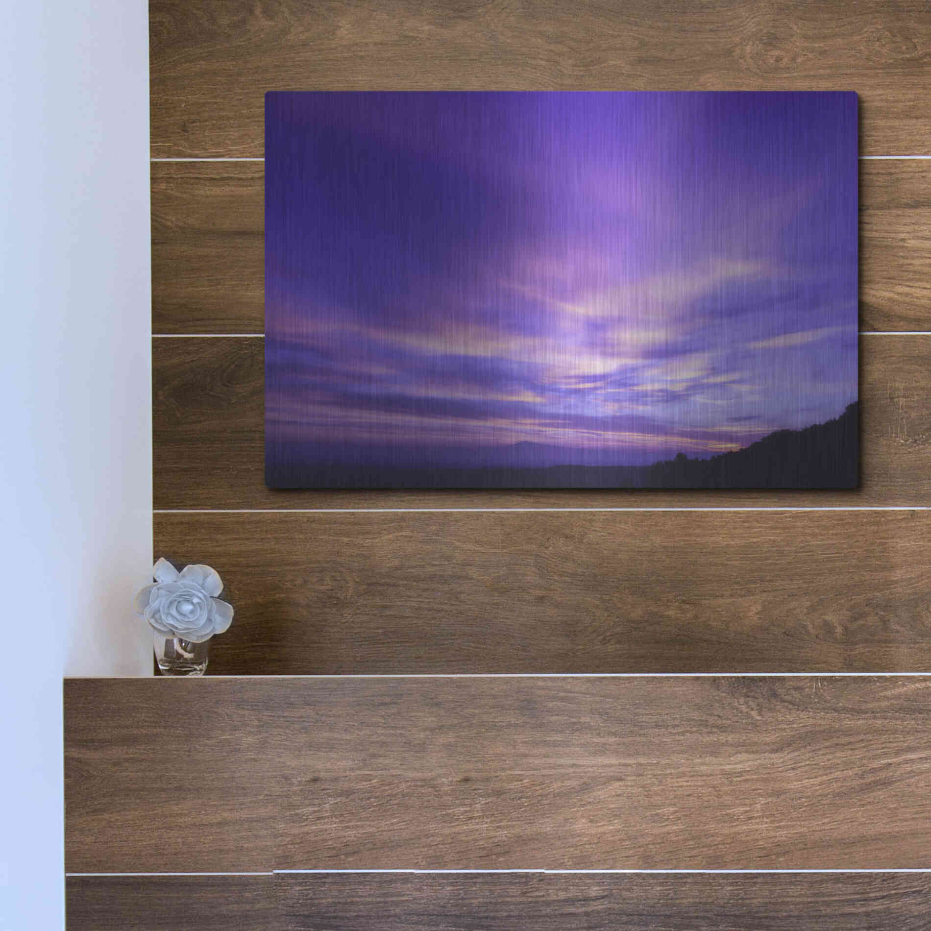 Luxe Metal Art 'Cotton Candy Sunrise' by Unknown Artist, Metal Wall Art,16x12