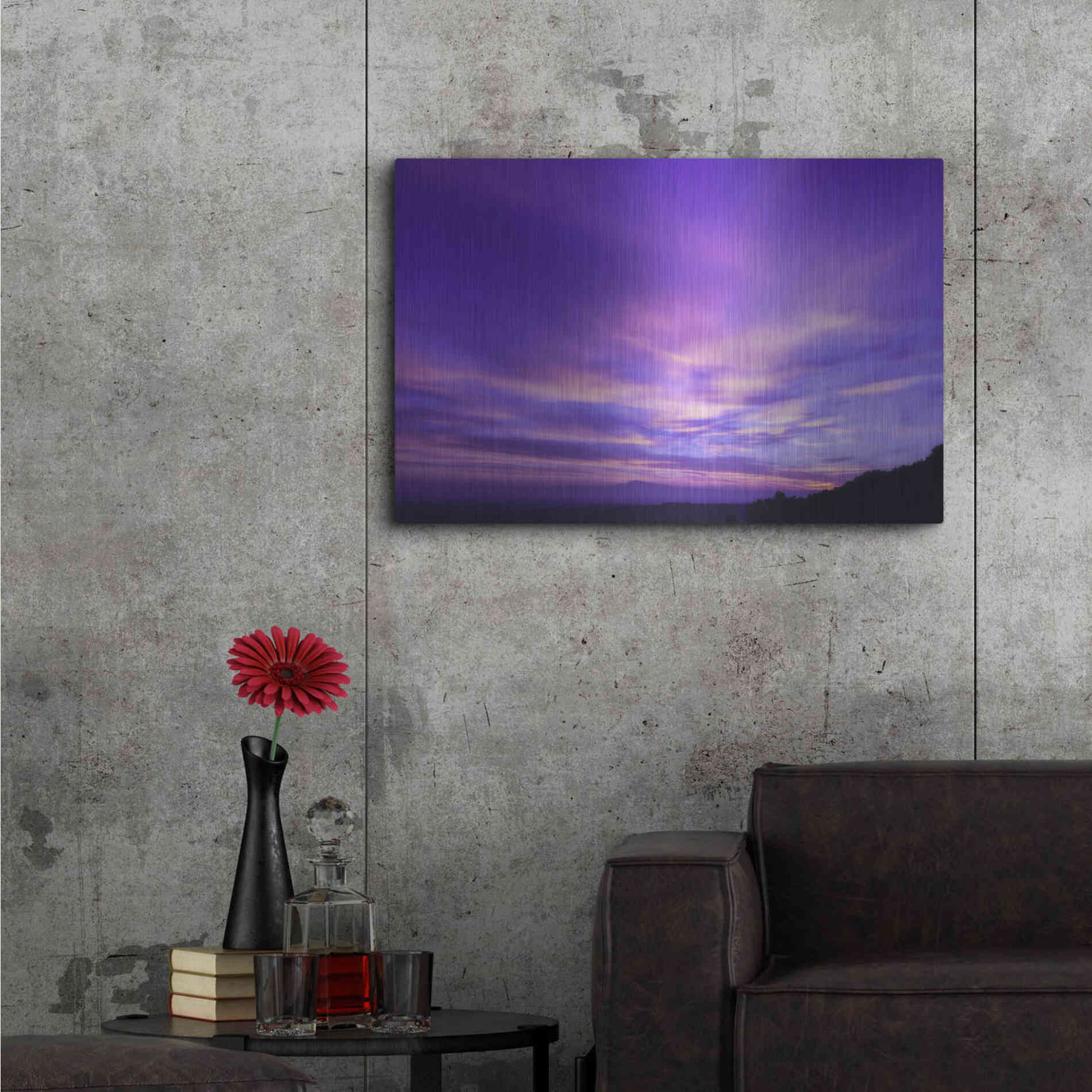 Luxe Metal Art 'Cotton Candy Sunrise' by Unknown Artist, Metal Wall Art,36x24