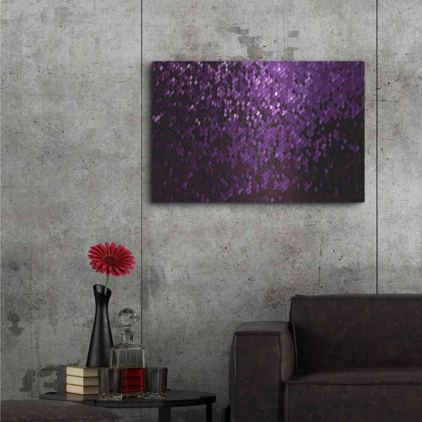 Luxe Metal Art 'Betta Sequins' by Unknown Artist, Metal Wall Art,36x24