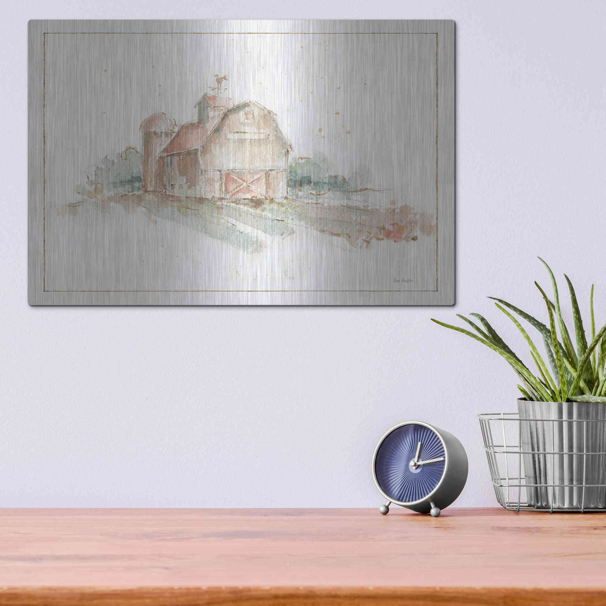 Luxe Metal Art 'Farm Friends XV Barn' by Lisa Audit, Metal Wall Art,,16x12