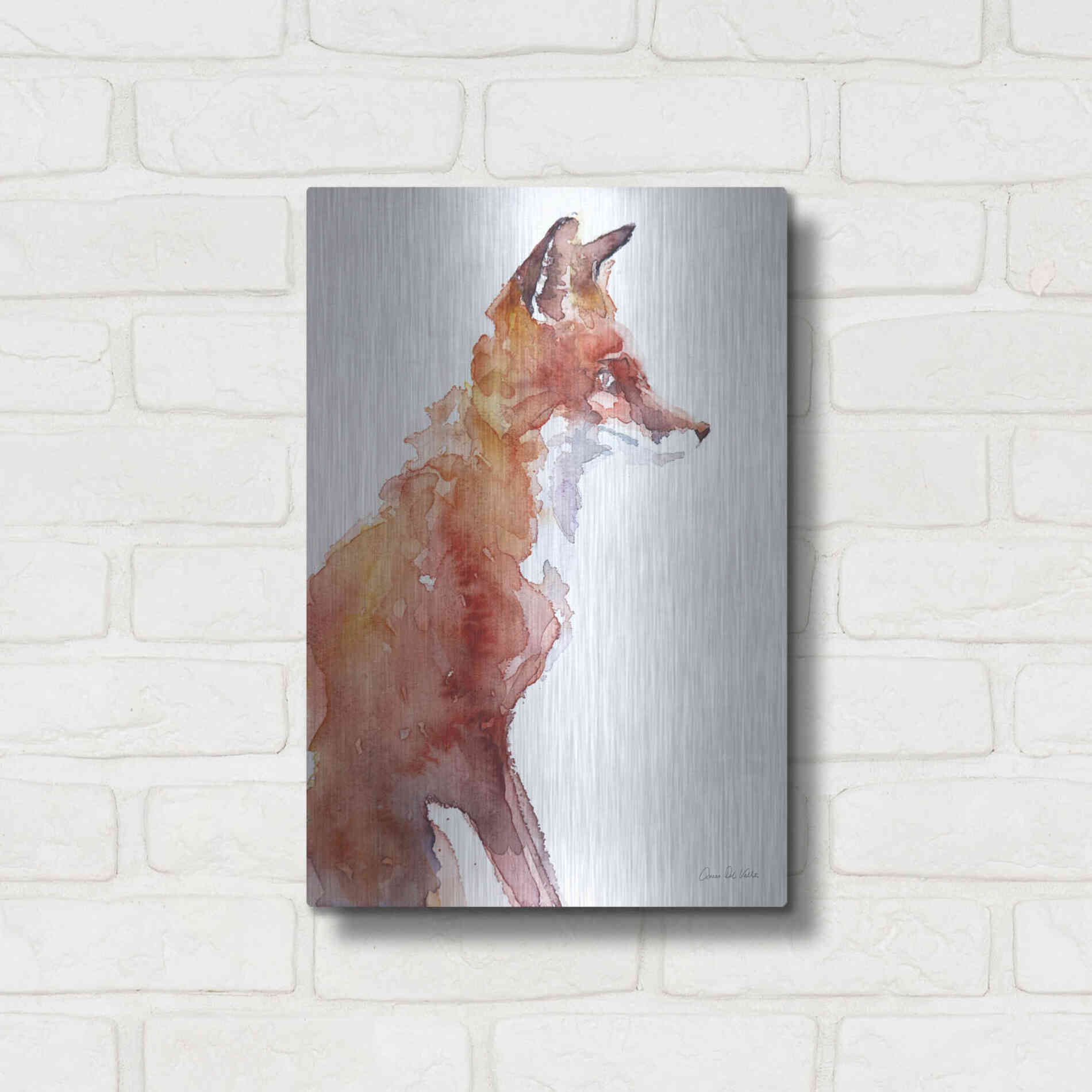 Luxe Metal Art 'Sly As A Fox' by Alan Majchrowicz, Metal Wall Art,12x16