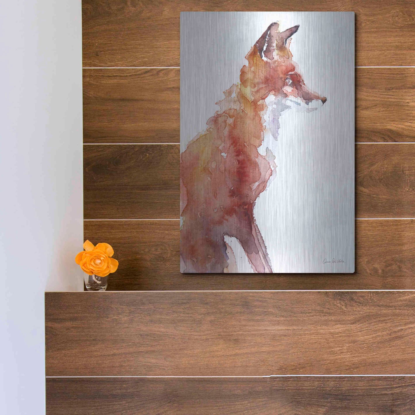 Luxe Metal Art 'Sly As A Fox' by Alan Majchrowicz, Metal Wall Art,12x16