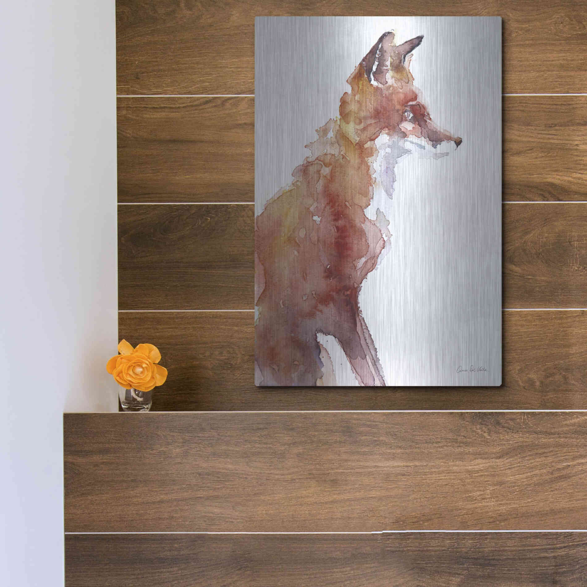 Luxe Metal Art 'Sly As A Fox' by Alan Majchrowicz, Metal Wall Art,12x16