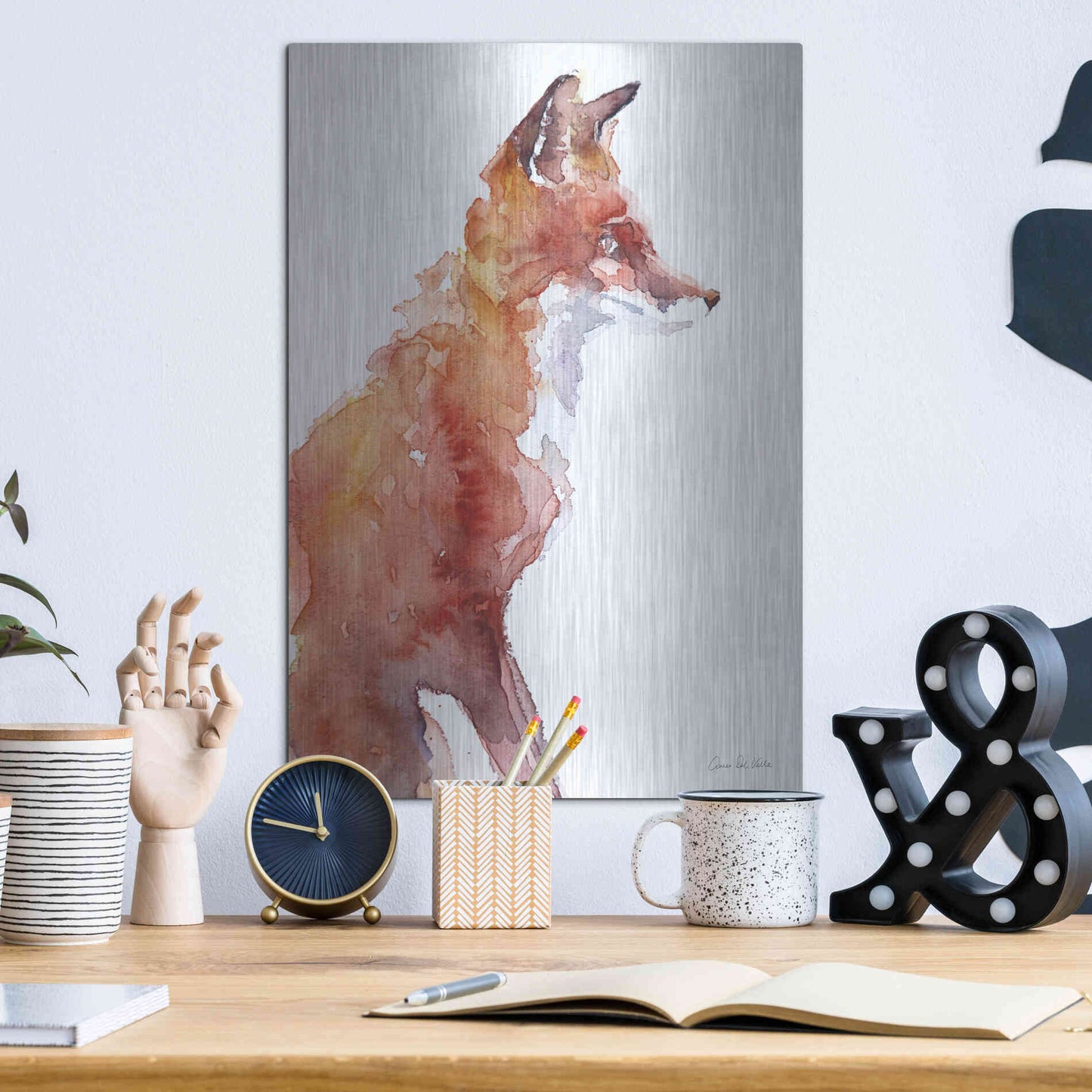 Luxe Metal Art 'Sly As A Fox' by Alan Majchrowicz, Metal Wall Art,12x16