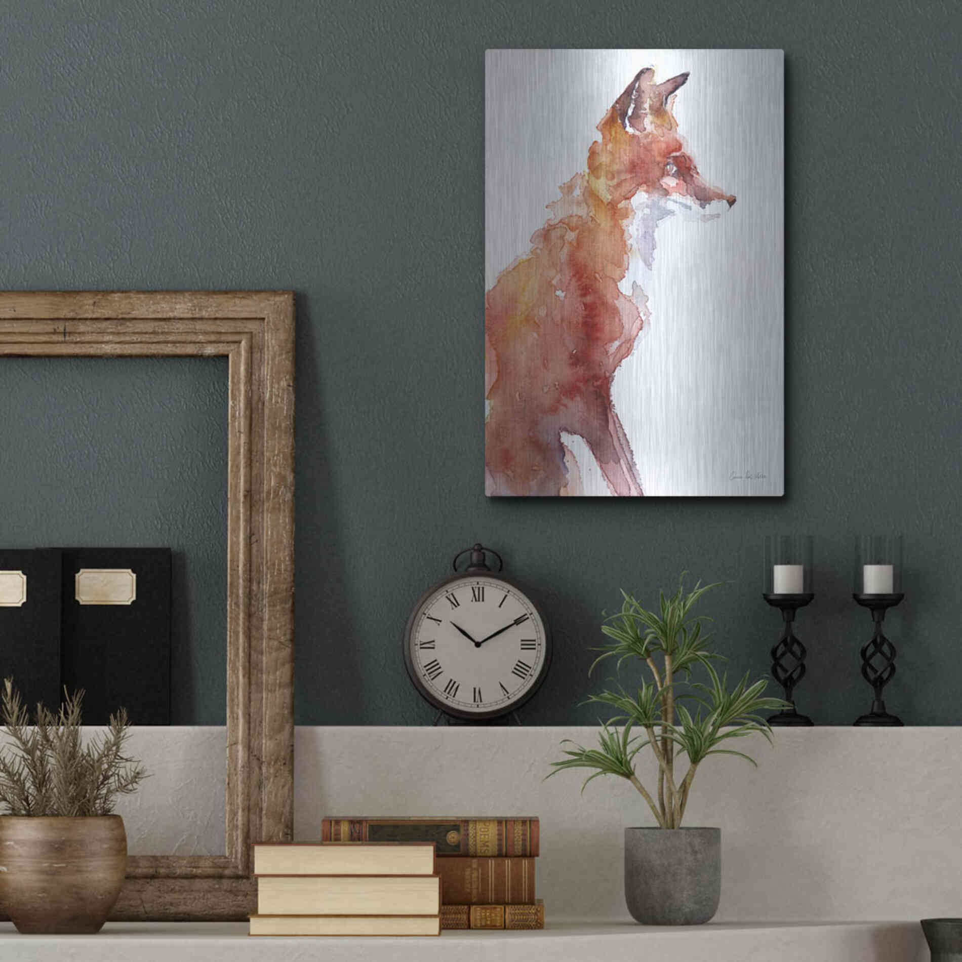 Luxe Metal Art 'Sly As A Fox' by Alan Majchrowicz, Metal Wall Art,12x16