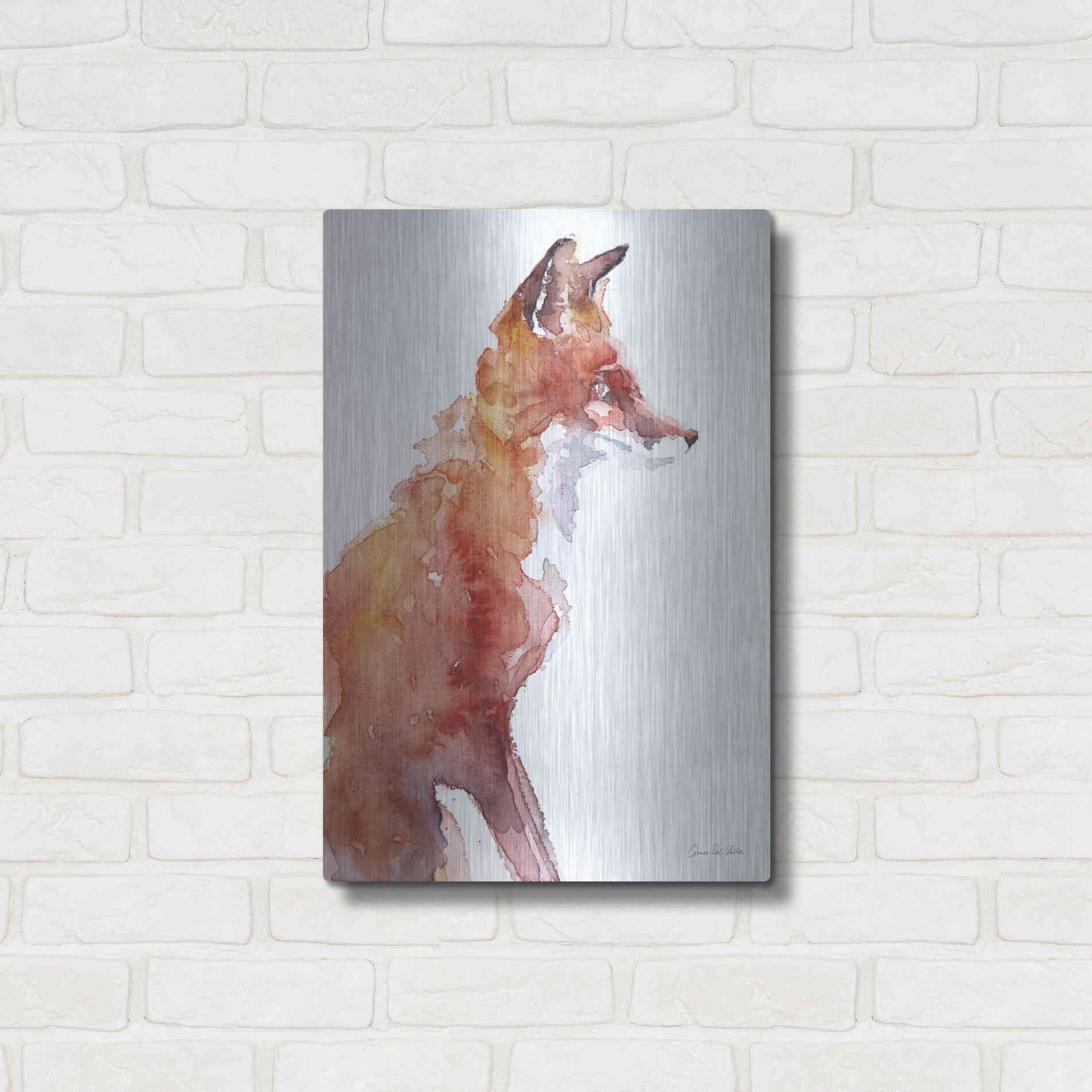 Luxe Metal Art 'Sly As A Fox' by Alan Majchrowicz, Metal Wall Art,16x24