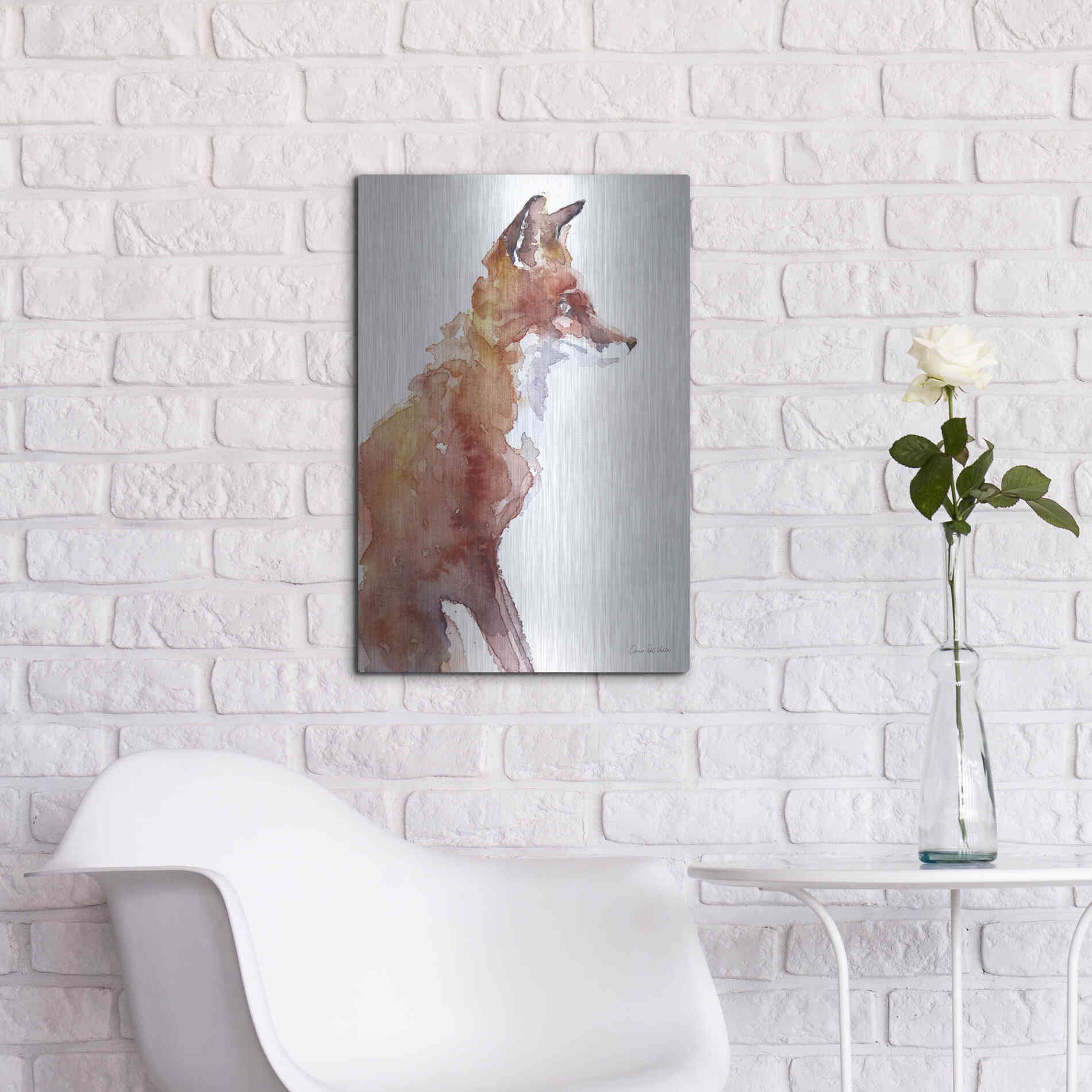 Luxe Metal Art 'Sly As A Fox' by Alan Majchrowicz, Metal Wall Art,16x24