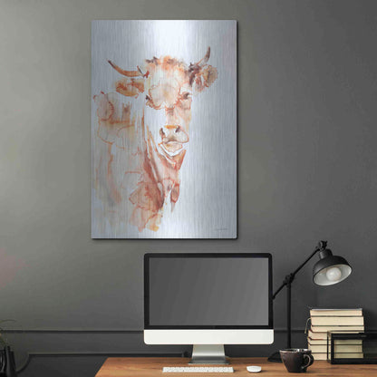 Luxe Metal Art 'Village Cow' by Alan Majchrowicz, Metal Wall Art,24x36