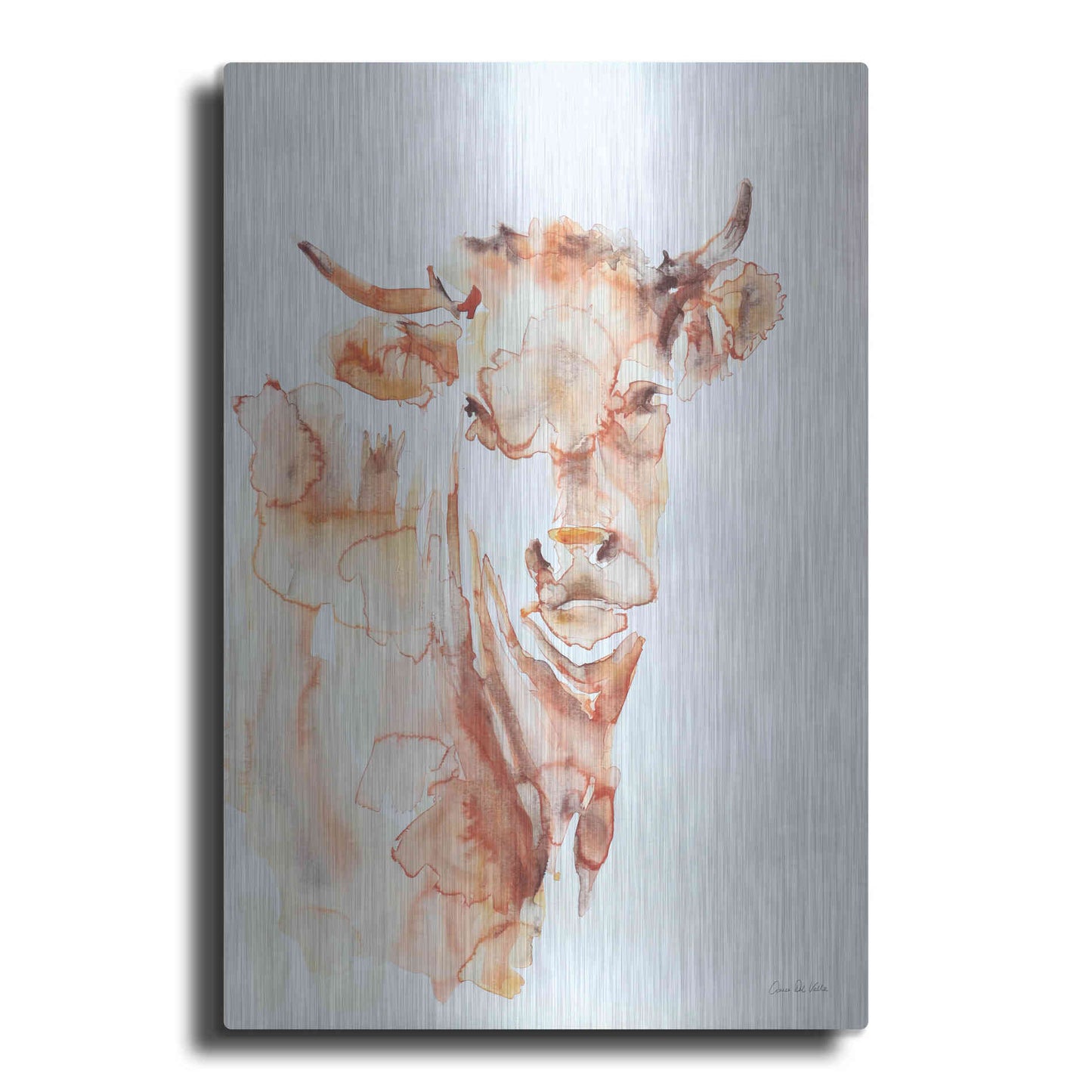 Luxe Metal Art 'Village Cow' by Alan Majchrowicz, Metal Wall Art
