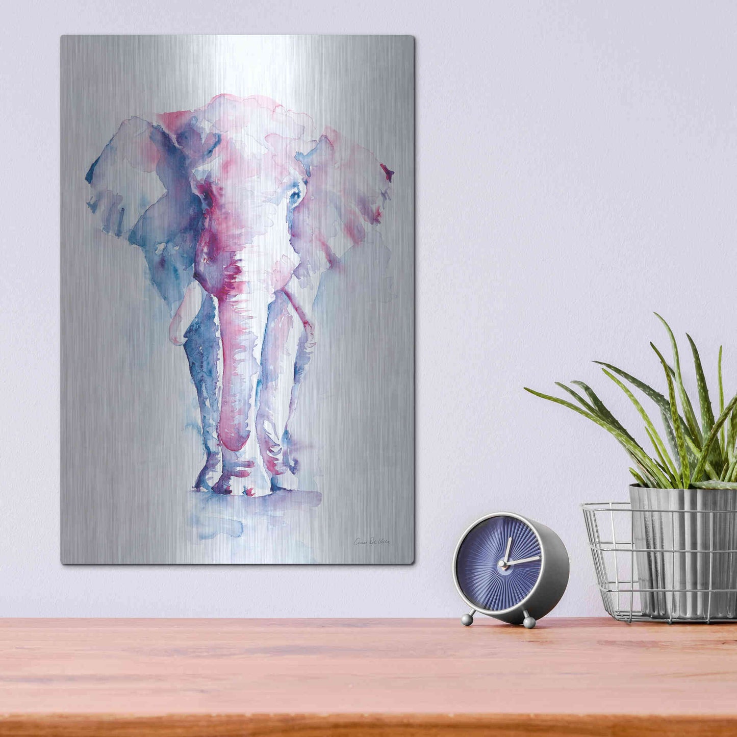 Luxe Metal Art 'An Elephant Never Forgets' by Alan Majchrowicz, Metal Wall Art,12x16