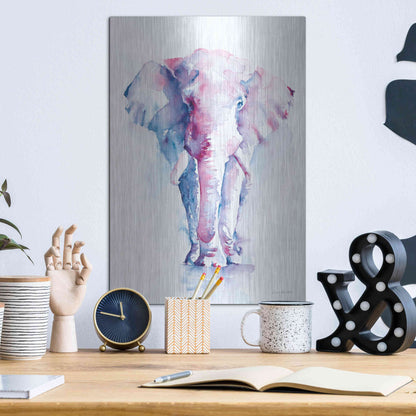 Luxe Metal Art 'An Elephant Never Forgets' by Alan Majchrowicz, Metal Wall Art,12x16