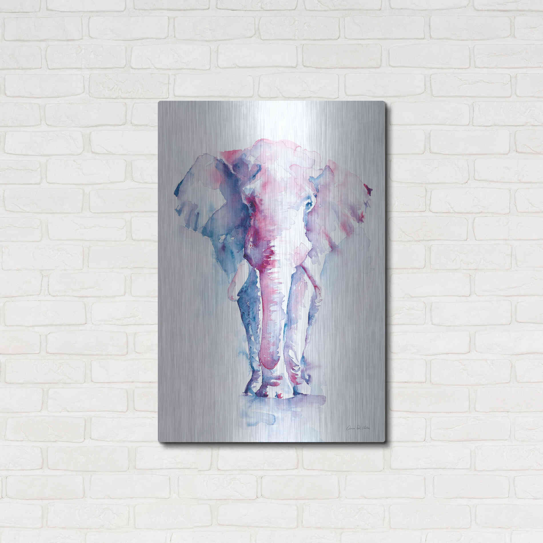 Luxe Metal Art 'An Elephant Never Forgets' by Alan Majchrowicz, Metal Wall Art,24x36