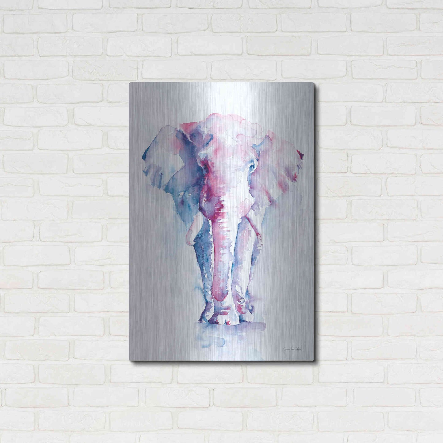 Luxe Metal Art 'An Elephant Never Forgets' by Alan Majchrowicz, Metal Wall Art,24x36