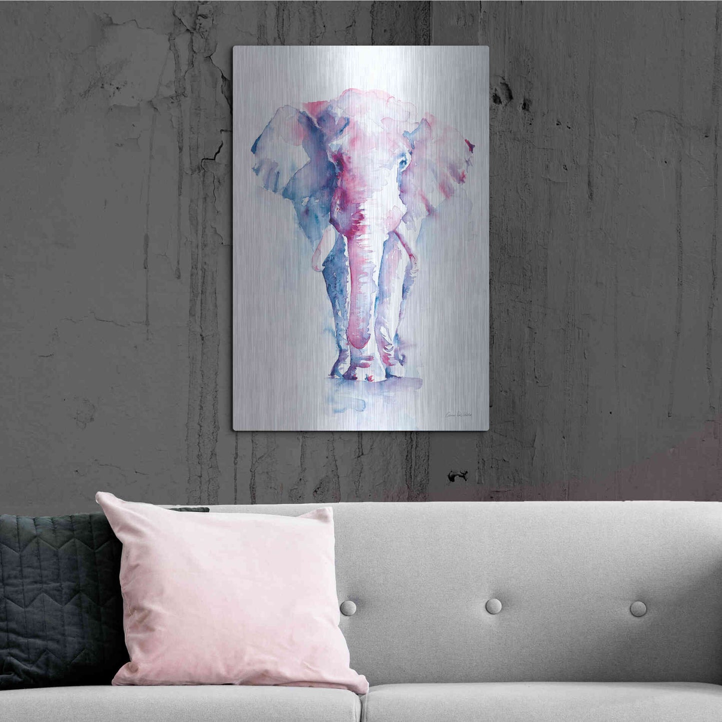 Luxe Metal Art 'An Elephant Never Forgets' by Alan Majchrowicz, Metal Wall Art,24x36