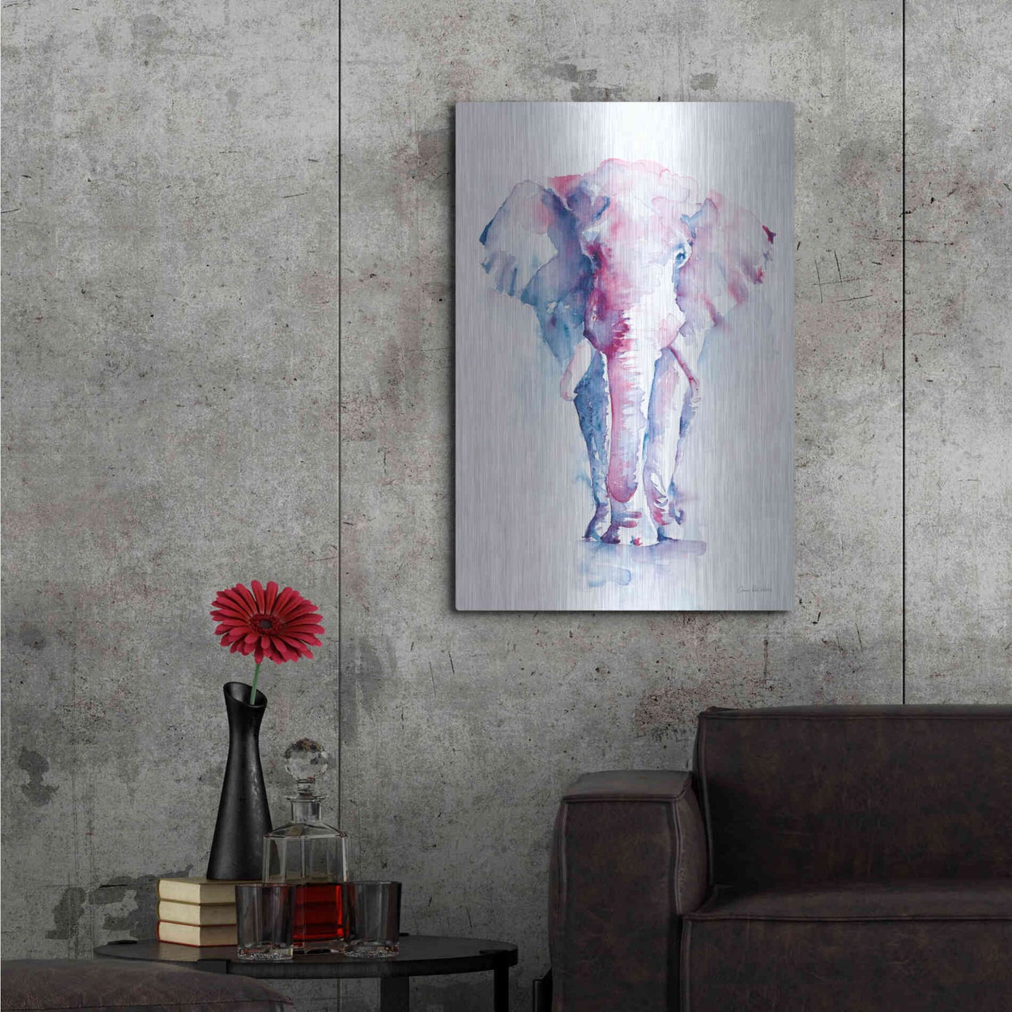 Luxe Metal Art 'An Elephant Never Forgets' by Alan Majchrowicz, Metal Wall Art,24x36