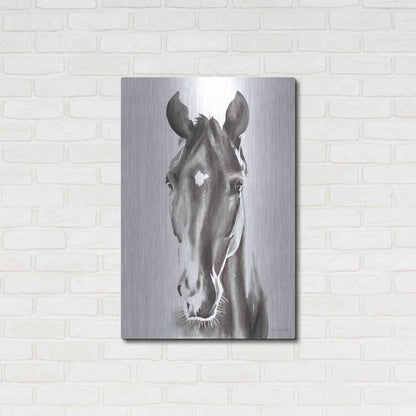 Luxe Metal Art 'Le Cheval Noir' by Alan Majchrowicz, Metal Wall Art,24x36