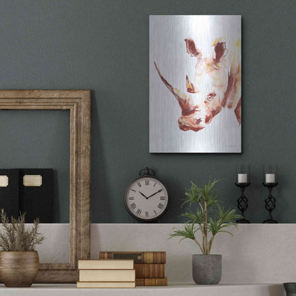 Luxe Metal Art 'Rhino' by Alan Majchrowicz, Metal Wall Art,12x16