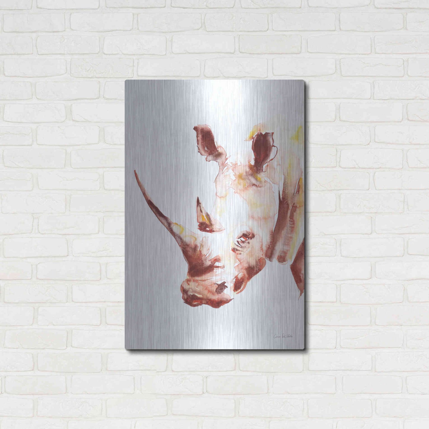 Luxe Metal Art 'Rhino' by Alan Majchrowicz, Metal Wall Art,24x36