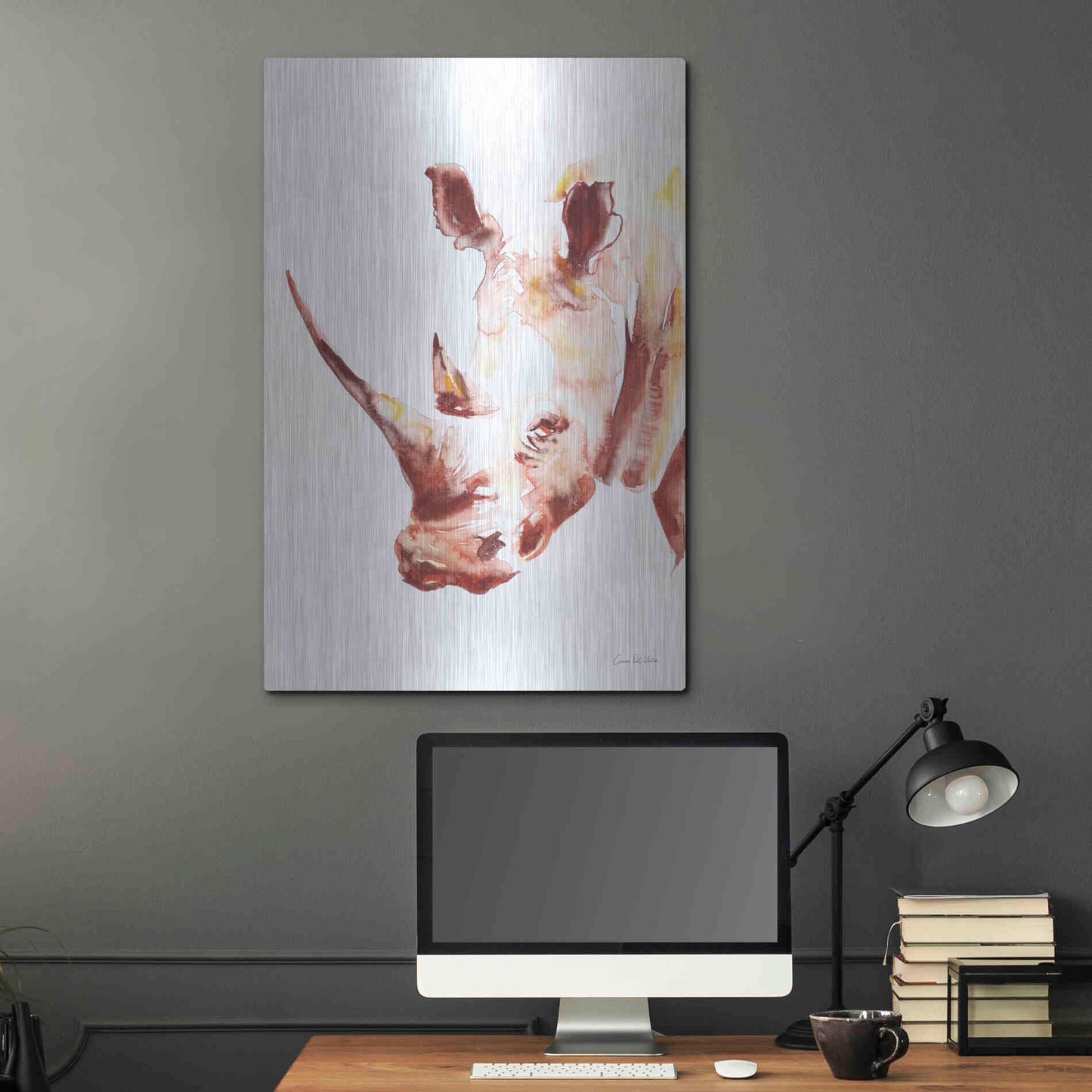 Luxe Metal Art 'Rhino' by Alan Majchrowicz, Metal Wall Art,24x36