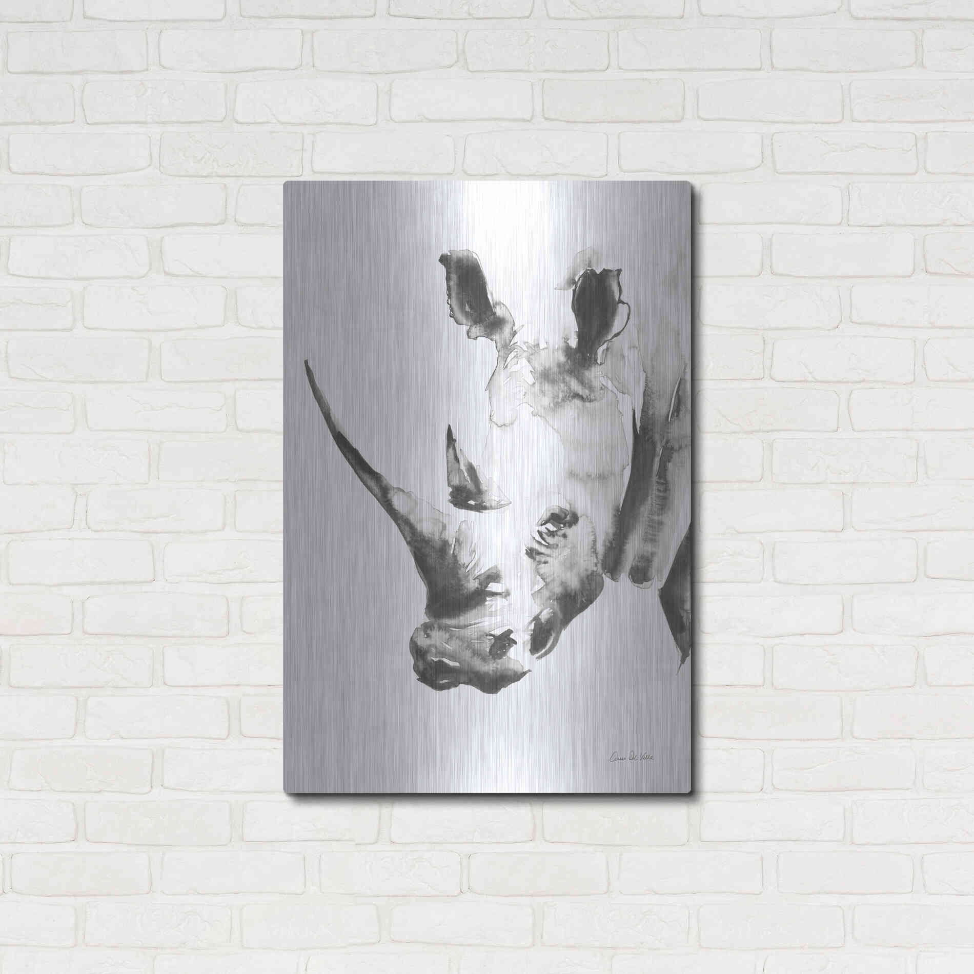 Luxe Metal Art 'Rhino Gray' by Alan Majchrowicz, Metal Wall Art,24x36