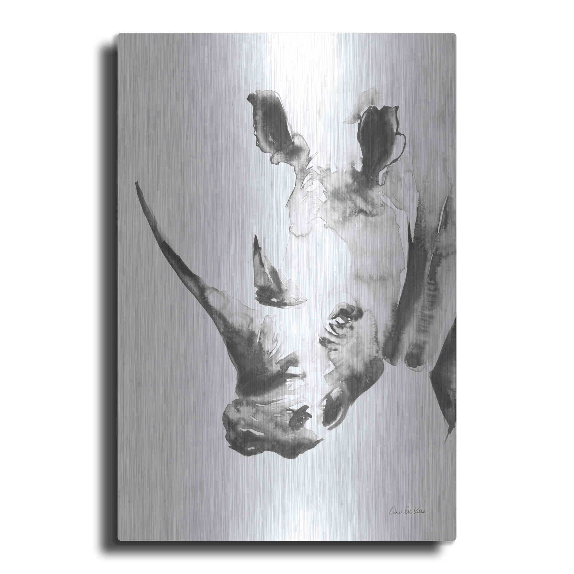Luxe Metal Art 'Rhino Gray' by Alan Majchrowicz, Metal Wall Art