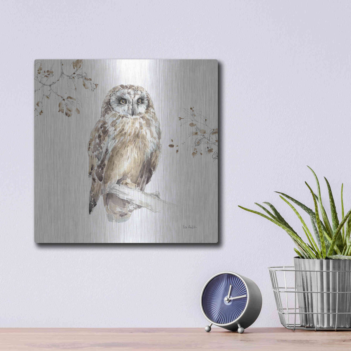 Luxe Metal Art 'Wood Land Walk VIII' by Lisa Audit, Metal Wall Art,,12x12