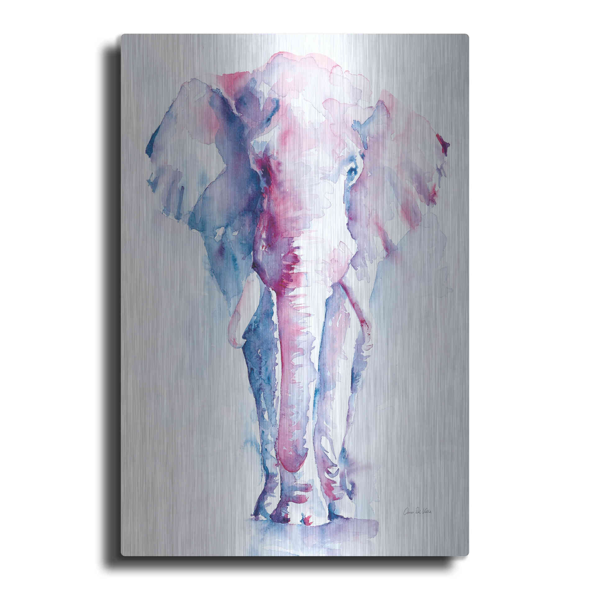 Luxe Metal Art 'An Elephant Never Forgets V2' by Alan Majchrowicz, Metal Wall Art