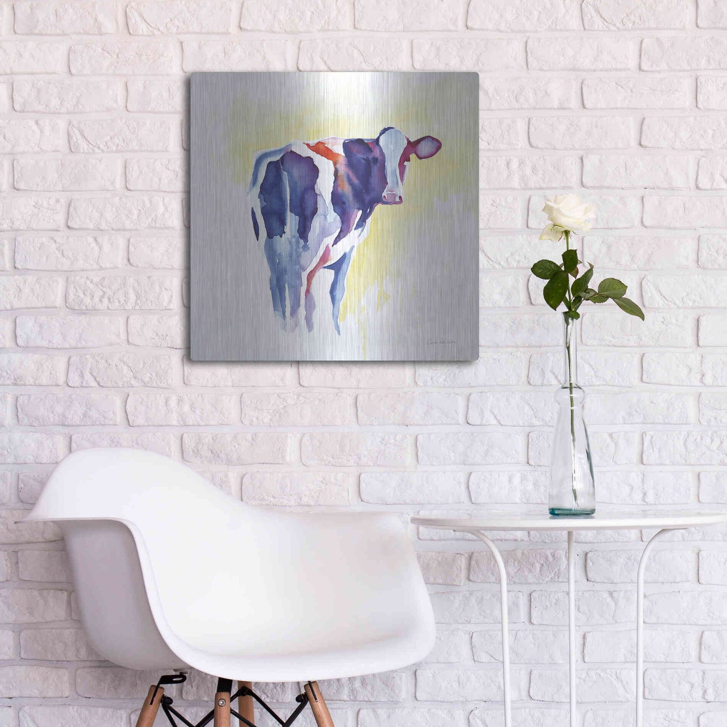 Luxe Metal Art 'Holstein I' by Alan Majchrowicz, Metal Wall Art,24x24