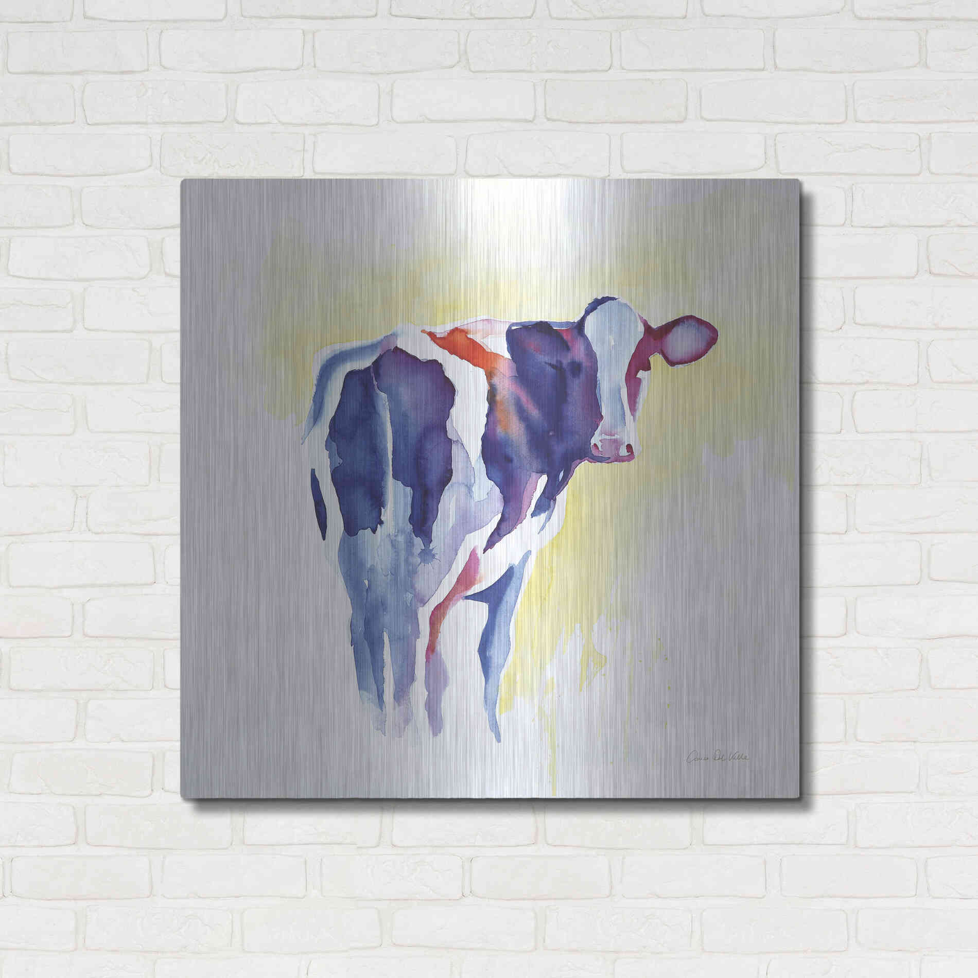 Luxe Metal Art 'Holstein I' by Alan Majchrowicz, Metal Wall Art,36x36