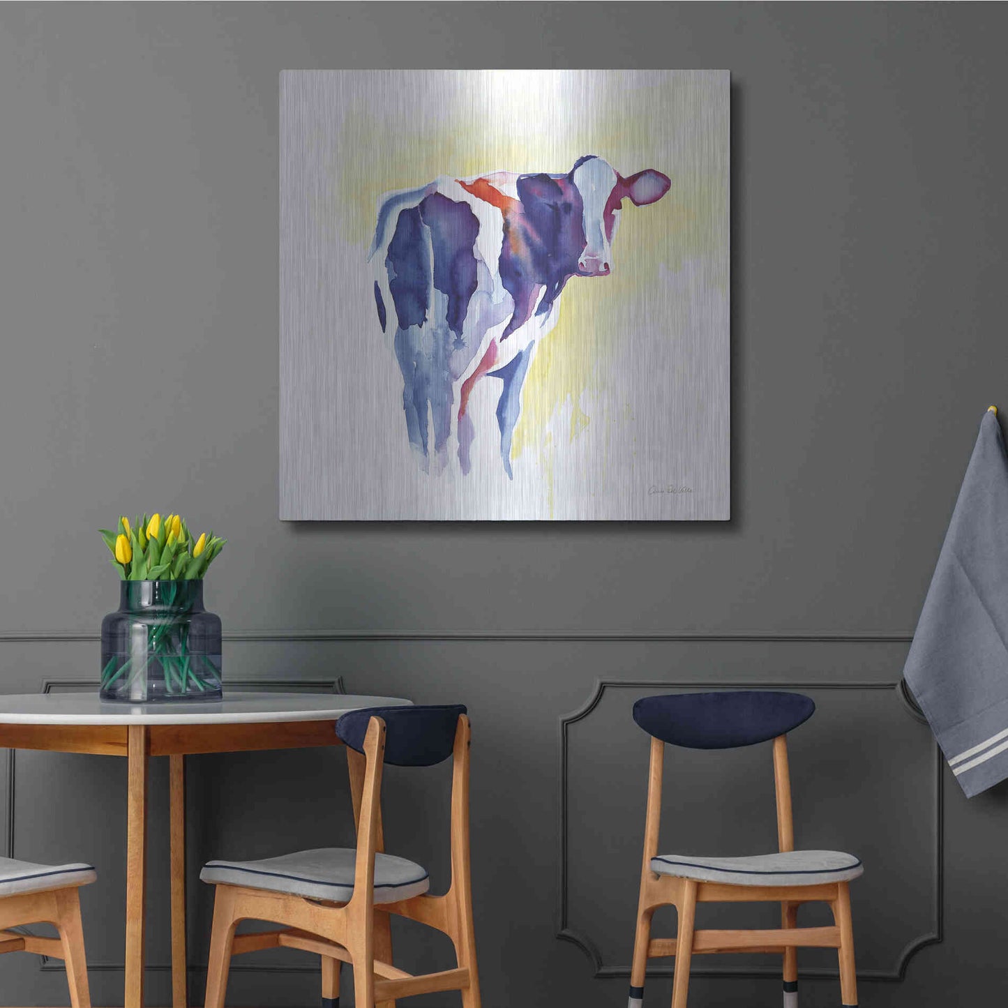 Luxe Metal Art 'Holstein I' by Alan Majchrowicz, Metal Wall Art,36x36