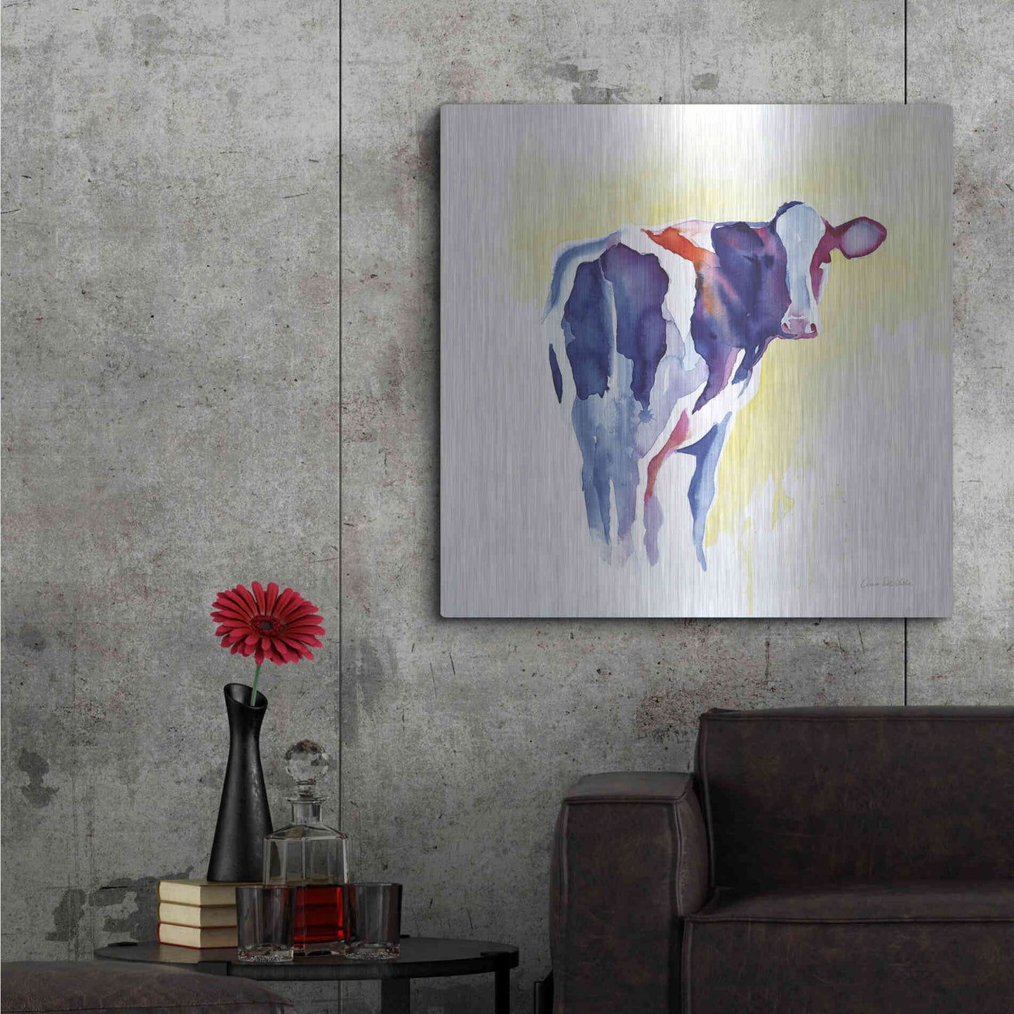 Luxe Metal Art 'Holstein I' by Alan Majchrowicz, Metal Wall Art,36x36